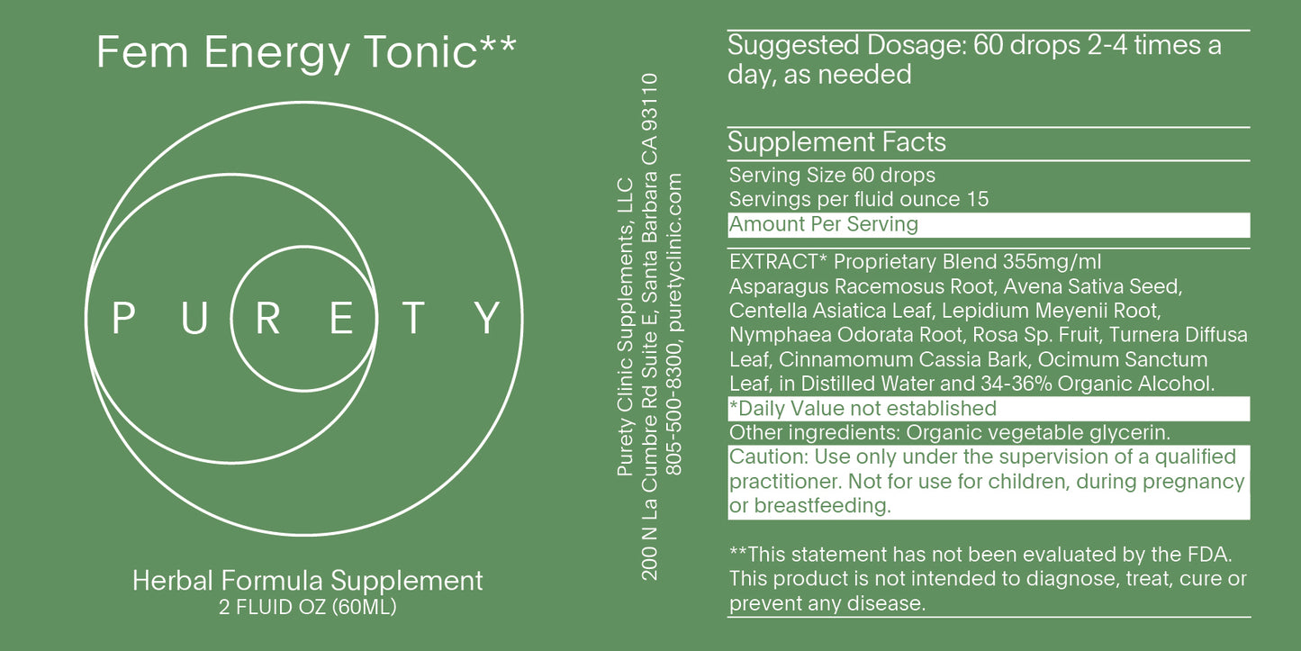 Purety Fem Energy Tonic (Female Libido Tonic) 2 oz.