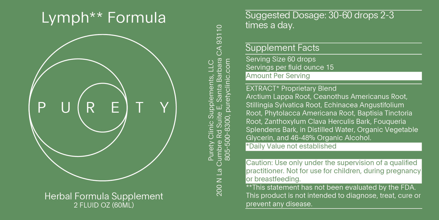 Purety Lymph Formula (Lymphagogue Formula) 2 oz.